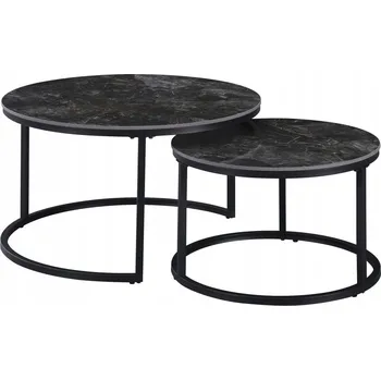 Konferenční stolek Konferenční stolek Kondela kulatý 60 x 80 x 43 cm černý