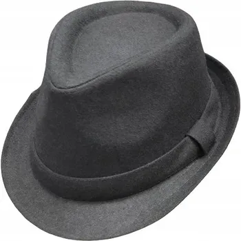 Klobouk Černý VLNĚNÝ pánský klobouk jarní podzimní malé krempa TRILBY 59/60cm