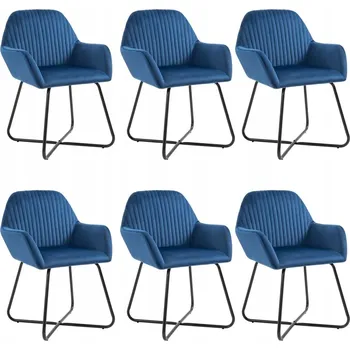 Jídelní židle Židle VidaXL látka modrá 6 ks