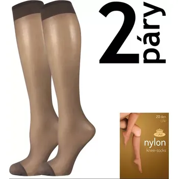 Dámské punčochy Dámské podkolenky Nylon B 20 DEN - 2 páry - fumo