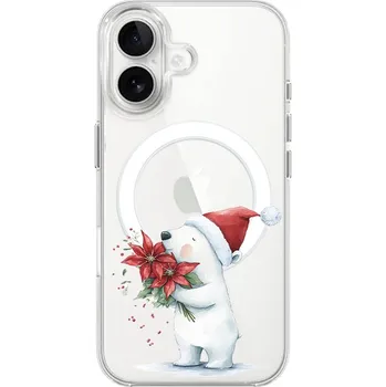 Pouzdro na mobilní telefon Pouzdro pro iPhone 16 s MagSafe, Útulné Vánoce, Vánoční Medvídek