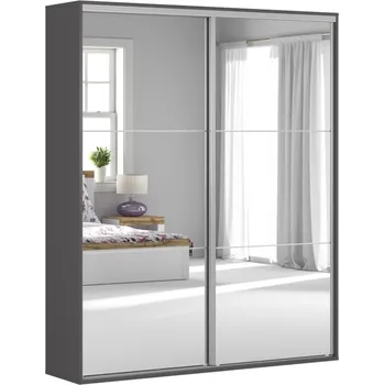 Šatní skříň Skříň 181 Flex - Black Red White - BRW Grafitová / Šedá 180,7x218 cm