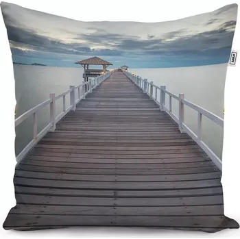 Polštář Sablio Polštář Dřevěné molo - 50x50 cm