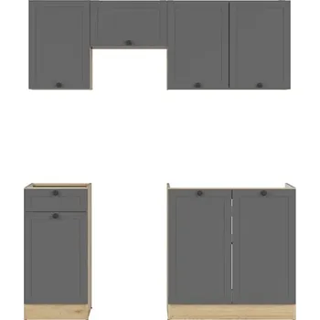 Kuchyňská linka Kuchyňská linka 170 Junona bez pracovní desky - Black Red White - BRW dub bernstein/grafit 170x cm