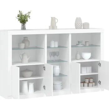 přebalovací pult a komoda Příborník s LED osvětlením bílý 162 x 37 x 100 cm IM_3209170