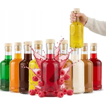 Sklenice 10x Butelki Na Dárek Likier Nalewki Wino - Skleněná láhev Tadek 250 ml
