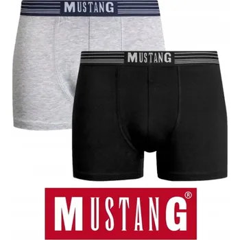 Pánské spodní prádlo Boxerky Mustang 4046-1051 Retro A'2 M-2XL šedá melanžová-černá L