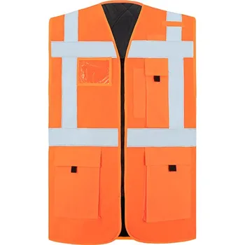 Pánská vesta Korntex Komfortní bezpečnostní vesta a Wismar s polstrováním CO2 neutrální Barva: Signal Orange, Velikost: 5XL G_KX165