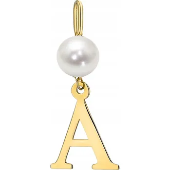 Přívěsek ZLATÝ PŘÍVĚSEK PŘÍVĚSEK pr. 585 Písmeno A s perlou 14k