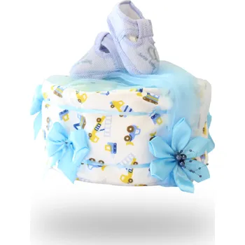 Přebalování Plenkovky.cz Jednopatrový plenkový dort pro kluky – světle modrý