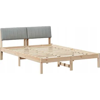 Postel Rám postele s čelo Hnědá a světlá šedá 135 x 190 cm