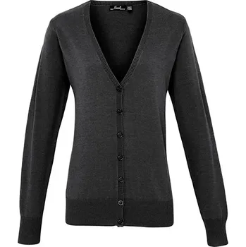 Dámský svetr Premier Workwear Dámský pletený kardigan na knoflíky Barva: charcoal, Velikost: XXL (18) G_PW697
