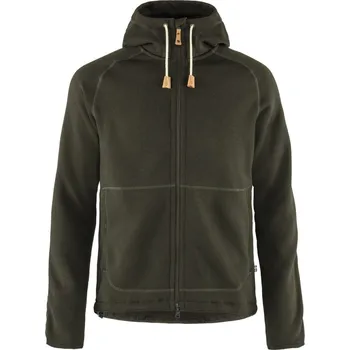 Pánská mikina fleecová mikina pánská FJÄLLRÄVEN Övik Fleece Hoodie M Deep Forest - S