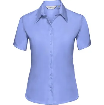 Dámská košile Russell Collection Dámská nežehlivá košile s krátkým rukávem Barva: Bright Sky, Velikost: L G_Z957F