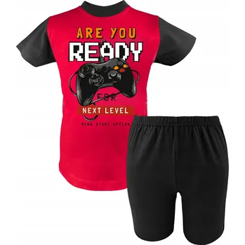 Chlapecké pyžamo Chlapecké pyžamo bavlněné s krátkými nohavicemi krátký rukáv letní 140 Červená