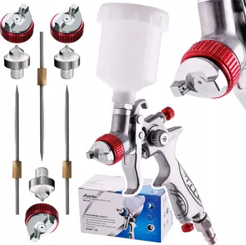 Stříkací pistole Mini lakýrnická pistole AUARITA 3x Tryska 0,5 1,0 1,2mm HVLP pro opravy laku