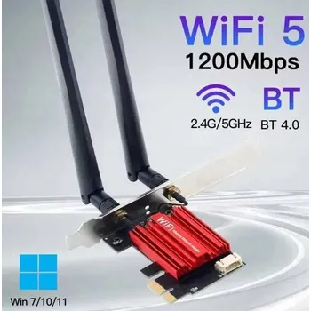 IP kamera Síťová karta PCI-e WiFi AC1200 s Bluetooth 4.0