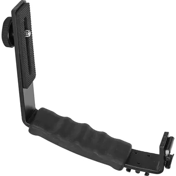 Držák fotoaparátu ve tvaru L, robustní rukojeť s 2 montážemi na hot shoe pro video, blesk Canon Nikon Sony DSLR