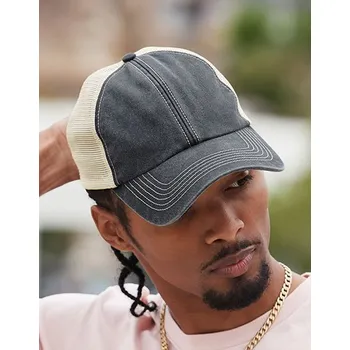 Módní doplněk Beechfield 6 Panel Vintage Trucker Barva: Černá, Velikost: One Size G_CB672