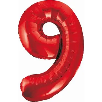 Balónek Fóliový balónek Číslice 9 ČERVENÁ, číslo k narozeninám