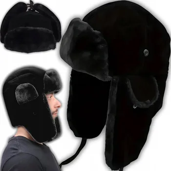 Čepice Czapka zimowa męska teplá s kožešinou na zimu klapky na uši ušanka zateplená