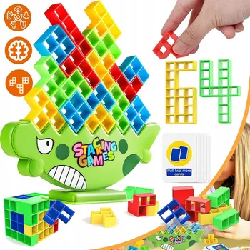 ostatní stavebnice HRAČKA TETRIS BALANCE, 64 DÍLKŮ SKLÁDÁNÍ TETRIS TETRA TOWER, RUSKÉ STAVEBNICE