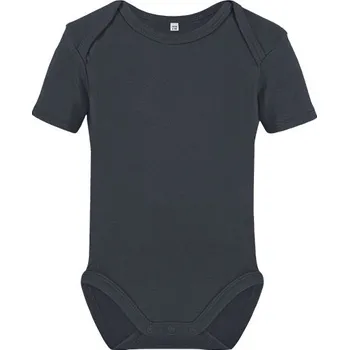 Kojenecký body Link Kids Wear Organické kojenecké body s krátkým rukávem Bailey 01 Barva: Charcoal Grey, Velikost: 74-80 G_X11120