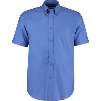 Pánská košile Kustom Kit Pánská košile Oxford Classic Fit Workwear s krátkým rukávem Barva: Italian Blue, Velikost: 44 (XL/17H) G_K350