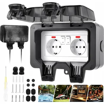 Elektrická zásuvka Hermetická prodlužovací lišta, šedá