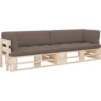 Pohovka VidaXL 2místná pohovka z palet s polštáři, impregnované borové dřevo