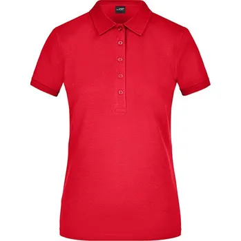 Pánské tričko James&Nicholson Dámské elastické Polo Piqué Barva: red, Velikost: XL G_JN709