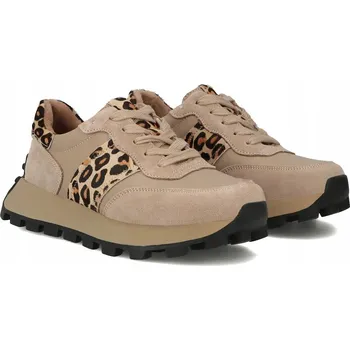 Dámská obuv Kožené tenisky Filippo DP7112/25 béžové s panterou, velikost 36