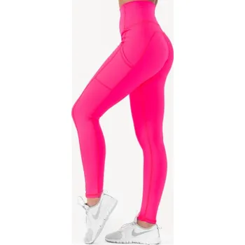 Dámské legíny Legíny s vysokým pasem CRUSSIS dámské NEON PINK XL