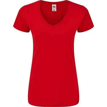Fruit of the Loom Dámské ikonický 150V krk T Barva: red, Velikost: XS G_F274