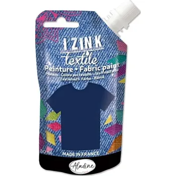 Speciální výtvarná barva Aladine Izink Barva na látky Dark Blue 80 ml
