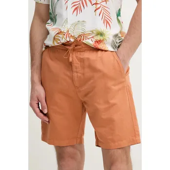 Pánské kraťasy Lněné kraťasy Pepe Jeans RELAXED LINEN SMART SHORTS oranžová barva, PM801093 22X, vel. 32