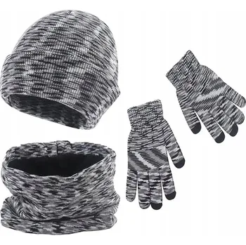 Čepice ZIMNÍ KOPLET ČEPICE NÁKRČNÍK RUKAVICE TYPU BEANIE UNISEX