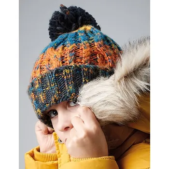 Čepice Beechfield Junior vývrtka Pom Pom Beanie Barva: Fialová, Velikost: One Size G_CB486b