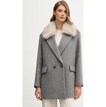 Dámský kabát Kabát s příměsí vlny Sisley šedá barva, 2LAJLN06J 90X, vel. 38