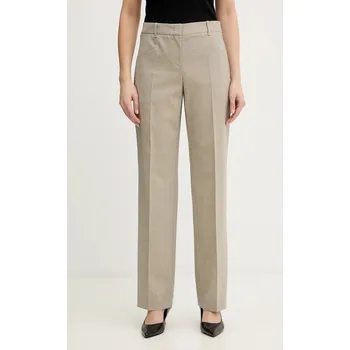 Dámské kalhoty Vlněné kalhoty BOSS Tilda9 dámské, šedá barva, medium waist, 50542004 08X, vel. 40