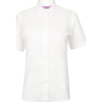 Dámská košile Henbury Dámská klasická košile Oxford s krátkým rukávem Barva: white, Velikost: L (14) G_W516