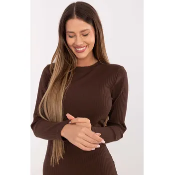 Dámské šaty Dress-RV-SK-A1049.99-dark brown RUE PARIS hnědá 3476253