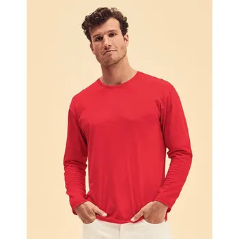Pánské tričko Fruit of the Loom Kultovní 150 dlouhý rukáv T Barva: Šedá, Velikost: S G_F244
