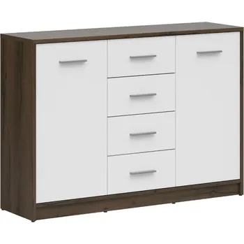 Komoda Nepo Plus Komoda KOM2D4S, dub ušlechtilý/bílá 118x84x34 (SxVxH)