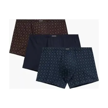 Boxerky 3 PACK boxerky Atlantic 3MH-216 - bavlna Hnědo-modrá 2XL