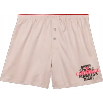 Pánské spodní prádlo Atlantic Pánské boxerky šortkového střihu EEB-046 XXL béžové