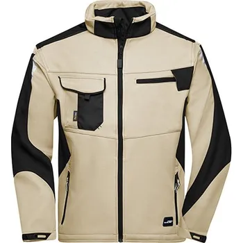 James&Nicholson Softshellová bunda na pracovní oděvy -STRONG- Barva: Stone, Velikost: XS G_JN844