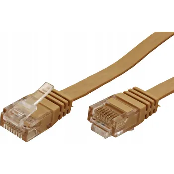 Síťový kabel Patchcord Goobay U/UTP 6 RJ45 / RJ45 15 m hnědý