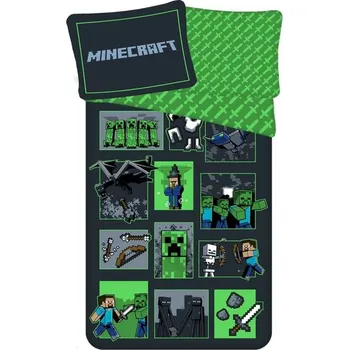 Bytový textil JERRY FABRICS Povlečení Minecraft Survival Mode Bavlna, 140/200, 70/90 cm