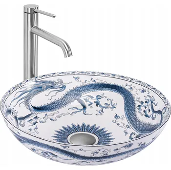 Umyvadlo Umyvadlo na desku kulaté Rea Kioto 40 cm bílé